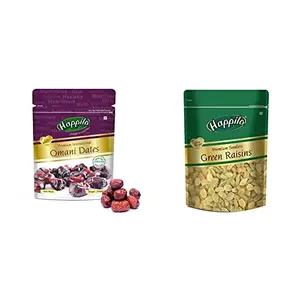 Happilo Premium International Omani Dates 250g & Happilo Premium Seedless Green Raisins 250g