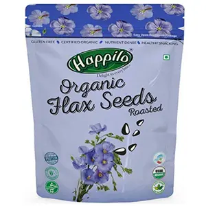 Happilo Premium Organic Authentic Flax seeds Roasted 250g | USDA Certified Organic Seeds | Wholesome & Natural Seeds | Rich Source of Zinc