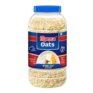 Manna Instant Oats 1Kg - White Oats High in Fibre and Protein | Helps Maintain Cholesterol | Good for Diabetes | 100% Natural