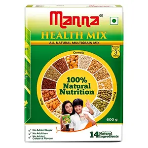 Manna Health Mix 500g | Health and Nutrition Drink |No Sugar Multigrain Health Drink| 14 Natural Ingredients | Millets Nuts Cereals & Pulses | Sathu maavu | Porridge Mix