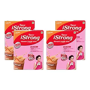 Manna I Strong 800g Iron Fortified Women Health Drink Mix (Caramel) | Iron Supplement | Iron Lock Formula with Vit C B9 B12 | Improves Haemoglobin | Fights Anaemia | Natural Multigrain Energy Drink