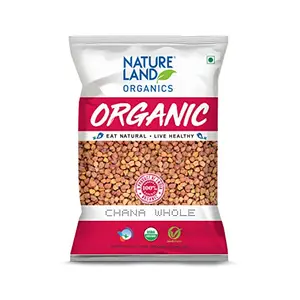 Natureland Organics Chana Whole 500 Gm (Pack of 3) - Organic Healthy Chana
