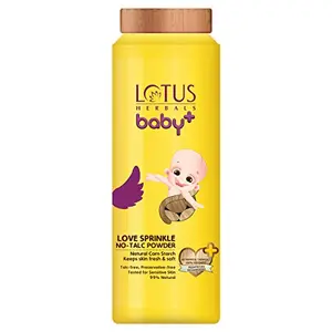 Lotus Herbals Baby+ No-Talc Powder with Natural Corn Starch 99% Natural Pediatrician Recommended (0-5 Yrs)