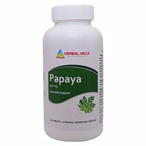 Herbal Hills Carica Papaya tablets - Immunity booster 500mg carica leaf extract (120 Tablets)