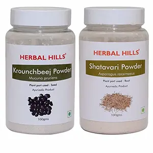 Herbal Hills Krounchbeej Powder and Shatavari Powder - 100 gms each for hormonal balance mens and womens health