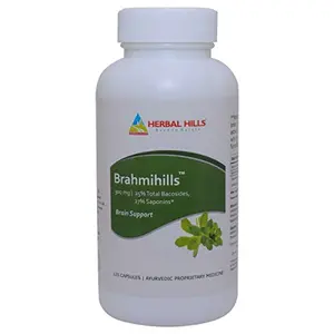 HERBAL HILLS Brahmi Brain Support 300mg - 120 Capsules | Brahmi Extract Capsules