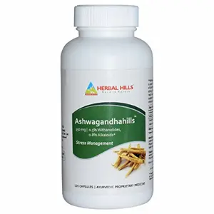 Herbal Hills Ashwagandha Capsules - General Wellness Withania Somnifera (120 Capsules)