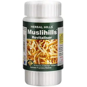 Herbal Hills Muslihills | Natural & Pure Safed Musli capsules - Chlorphytum Borivillianum Root (60 Capsules)
