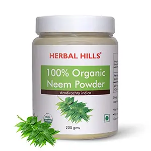 Herbal Hills 100% Organic Neem Powder | Neem Leaves Powder - Azadirachta Indica 7 Oz 200 gms