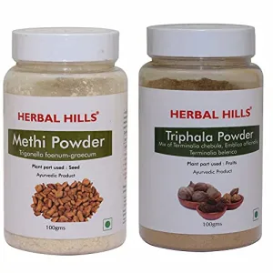 Herbal Hills Methi Seed Powder and Triphala Powder - 100 gms each for sugar control joint care and healthy digestion