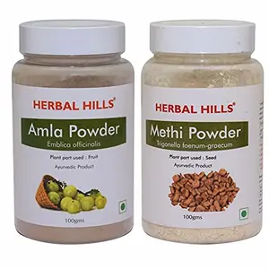 Herbal Hills Amla Powder and Methi Seed Powder - 100 gms each for healthy digestion and weight management