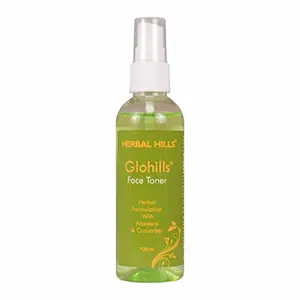 HERBAL HILLS Glohills Aloe Mist Face Toner 100 ml Mild exfoliation for all skin types Pore cleaning & face cleansing | Blemish free & Glowing skin
