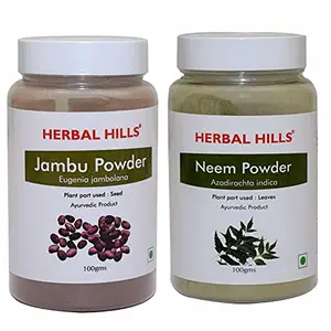Herbal Hills Jambu Beej powder and Neem patra powder - 100 gms each for sugar management blood purifier and sugar control