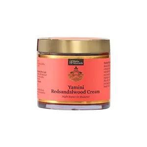 Bipha Ayurveda Yamini Red Sandalwood Face Night Cream with Vitamin E Red sandalwood oil Virgin coconut Almond and Lavender Oil for flawless youthful skin 75g