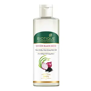 Biotique Onion Black Seed Hair Oil for Silky and Strong Hair 200ml | Controls Hair Fall Promotes Growth