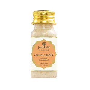 Just herbs Apricot Sparkle Invigorating Skin Exfoliating Scrub for Dry Skin Certified Ayurvedic SLS & Paraben Free - 35 GM