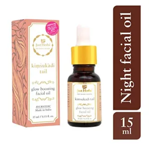 Just Herbs Ayurvedic Kimsukadi Tail Glow Boosting Facial Oil for All Skin Types 100% Natural & Vegan Cruelty Free 15ml