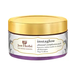 Just Herbs Instaglow Almond Complexion Face Pack for All Skin Type SLS & Paraben Free - 70 GM