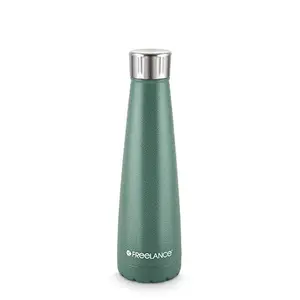 Freelance Alpine Vacuum Insulated Stainless Steel Flask Water Beverage Travel Bottle 420 ml Green (1 Year Warranty)