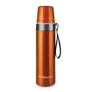Freelance Elise Vacuum Insulated Stainless Steel Flask Water Beverage Travel Bottle 750 ml Orange (1 Year Warranty)