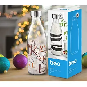 Treo by Milton Ivory Premium Glass Printed Bottle (1000 ml) (1 Piece)Words