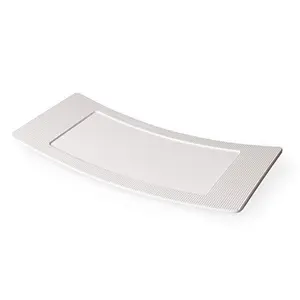 Milton Curvy Melamine Platter White (13" X 6")