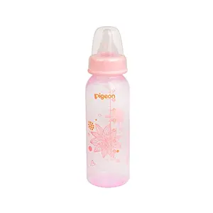 Pigeon Feeding Bottle for Baby Peristaltic Clear Nursing Bottle RPP Floral Transparent Pink 240 ml