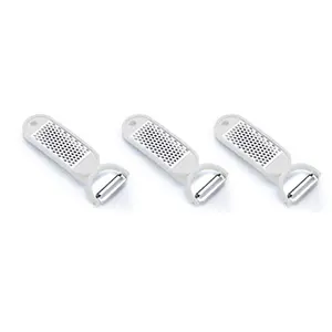 Signoraware 2 in 1 Grater cum Peeler Steel for cheese and Vegetables Set of 3 White