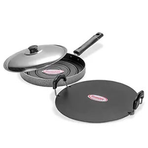 Sumeet Non Stick Aluminium Tawa with Stainless steel Lid 30.5 cm Silver
