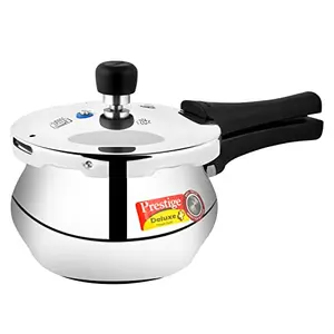 Prestige Deluxe Plus Baby Induction Base Aluminium Outer Lid Pressure Handi 2 Litres Silver