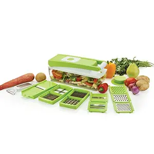 Ganesh Plastic Multipurpose Vegetable and Fruit Chopper Cutter Grater Slicer Green