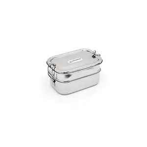 Coconut Stainless Steel Lunch Box 2 Container Rectangle Shape Double (650ml)