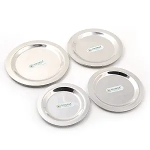 Coconut Stainless Steel Lids / Ciba - Set of 4 - Dimension - 12.5 Cms / 13.5 Cms / 15.5 Cms / 17.5 Cms