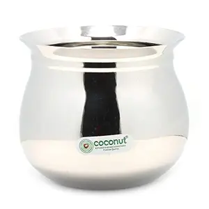 Coconut Stainless Steel Kanchi Handi/Cookware (Without Handle & Lid) - 1 Unit - Capacity -3000ML