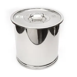 Coconut Stainless Steel Drum/Grain Storage Container with Lid - Dimension - 29.5Cms - Capacity - 10 Kgs