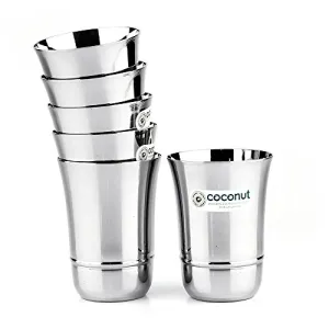 Coconut Stainless Steel Glass Set of 6 - Capacity - 300ML Each Glass
