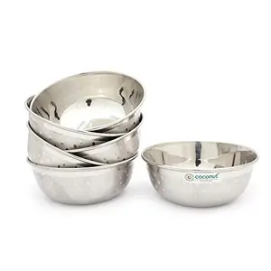 Coconut Stainless Steel Wonder Bowl Shower Mixing & Serving Bowl - Set of 6 Bowls - (Diamater - 6 Inches Each) - Capacity - 500 ML Each Bowl
