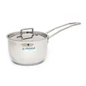 Coconut Triply Saucepan with Lid - 1 Unit - Capacity - 1500 ML - Triply Layer Sandwich Bottom - Gas and Induction Compactible