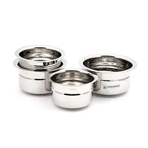 Coconut Stainless Steel Tope Set 4-Pieces Silver