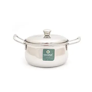 Coconut Stainless Steel Cook & Serve/Mysore Royal Handi Laser SS Lid with Handle - Small - Diamater - 15 Capacity - 1000 ML