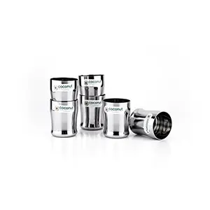 Coconut Stainless Steel Tea/Coffee Mini Glasses Set of 6 Capacity -160ML Each Glass