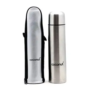 Coconut Stainless Steel Lava Flip Lock Vacuum Flask - 500ML ( Food Grade 304 SS)- Silver