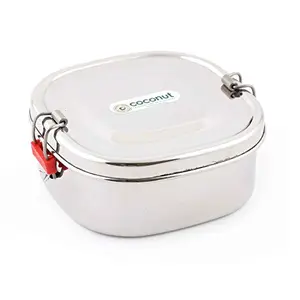 Coconut Stainless Steel Lunch Box Silver (Coconut Lunchbox Small Square Single S9)