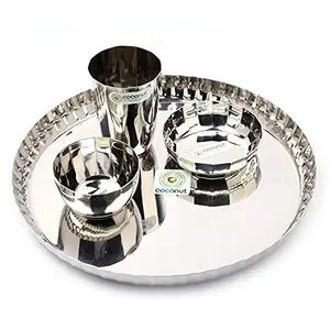 Coconut Stainless Steel (Heavy Guage) Citrus Dinner Set / Dinnerware - 4 Pieces