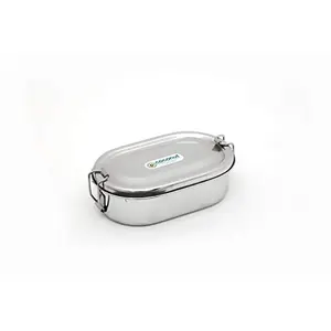 Coconut Stainless Steel Lunch Box 1 Container Capsule Shape Single (400 ml)