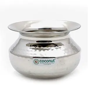 Coconut Stainless Steel Hammered Dekshi/Cookware/Serveware/Tableware/Kadai/Handi-1000 ML