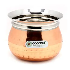 Coconut Stainless Steel - Cookware/Iveo Hammered Handi -1 Unit - Capacity - 1400 ML
