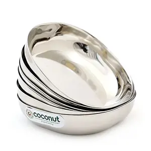 Coconut Stainless Steel Dinner Plate Set 6-Pieces Silver