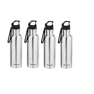 Butterfly Eco Stainless Steel Water Bottle (750 ml Silver) -Set of 4