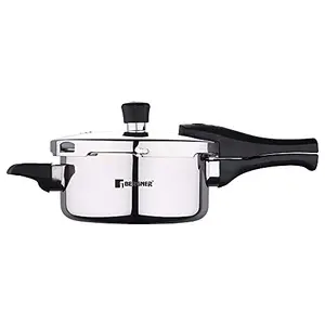 Bergner Argent Elements Tri-ply Stainless Steel Unpressure Cooker With Outer Lid (2.5 Ltrs. Silver)